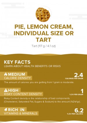 Pie, lemon cream, individual size or tart