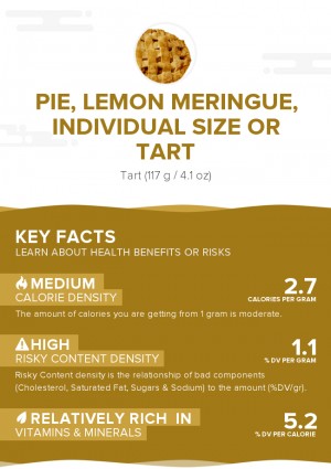 Pie, lemon meringue, individual size or tart