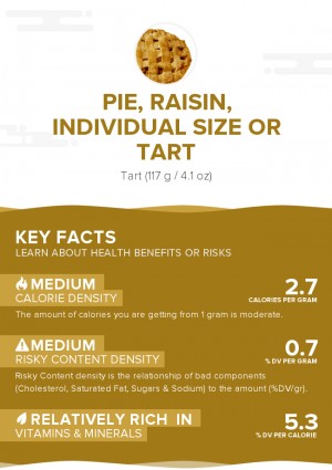 Pie, raisin, individual size or tart