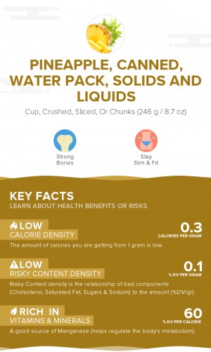Pineapple, canned, water pack, solids and liquids