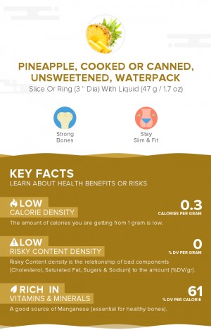 Pineapple, cooked or canned, unsweetened, waterpack