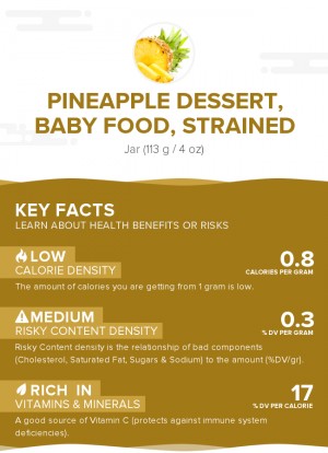 Pineapple dessert, baby food, strained