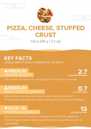 Pizza, cheese, stuffed crust