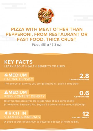 Pizza with meat other than pepperoni, from restaurant or fast food, thick crust