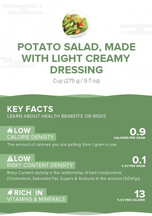 Potato salad, made with light creamy dressing