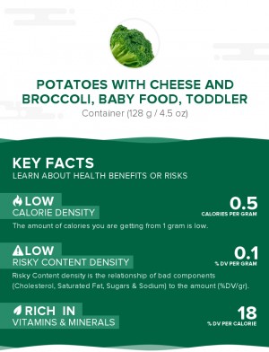Potatoes with cheese and broccoli, baby food, toddler