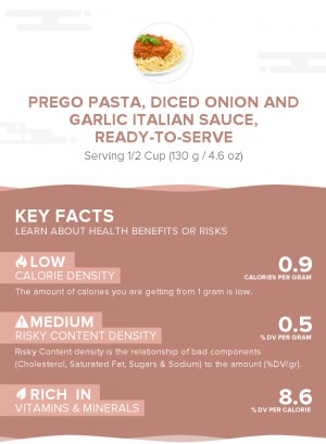 PREGO Pasta, Diced Onion and Garlic Italian Sauce, ready-to-serve