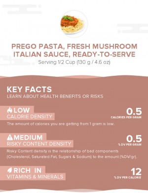 PREGO Pasta, Fresh Mushroom Italian Sauce, ready-to-serve