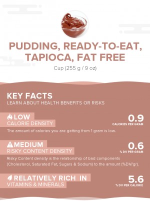 Pudding, ready-to-eat, tapioca, fat free