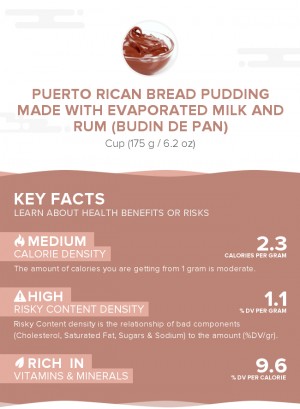 Puerto Rican bread pudding made with evaporated milk and rum (Budin de pan)