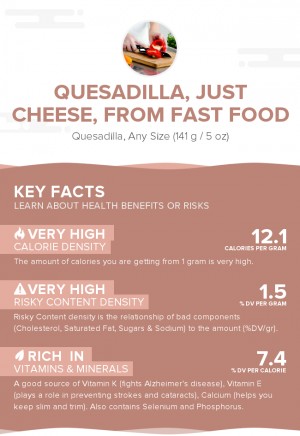 Quesadilla, just cheese, from fast food