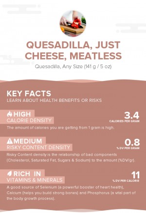 Quesadilla, just cheese, meatless