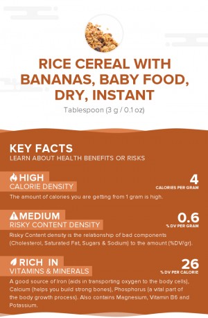 Rice cereal with bananas, baby food, dry, instant