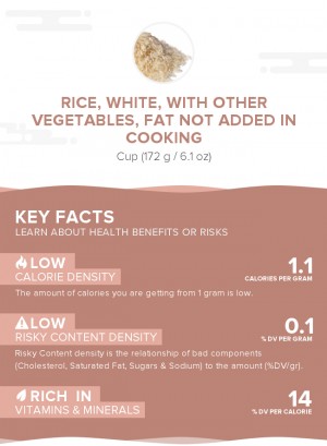Rice, white, with other vegetables, fat not added in cooking