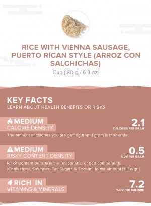 Rice with vienna sausage, Puerto Rican style (arroz con salchichas)
