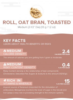 Roll, oat bran, toasted