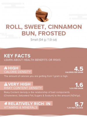 Roll, sweet, cinnamon bun, frosted