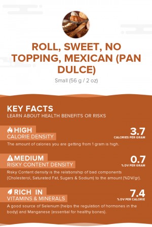 Roll, sweet, no topping, Mexican (Pan Dulce)