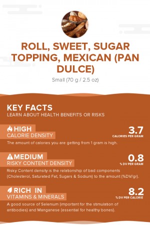 Roll, sweet, sugar topping, Mexican (Pan Dulce)