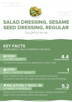 Salad dressing, sesame seed dressing, regular