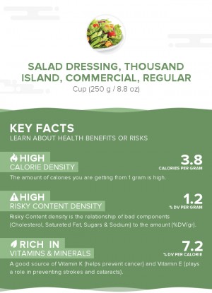 Salad dressing, thousand island, commercial, regular