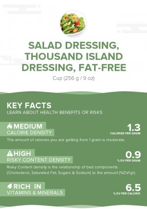 Salad dressing, thousand island dressing, fat-free