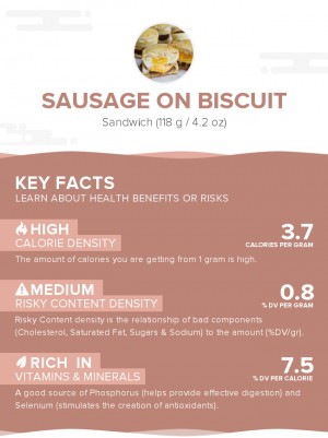 Sausage on biscuit