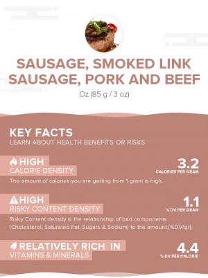 Sausage, smoked link sausage, pork and beef