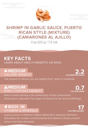 Shrimp in garlic sauce, Puerto Rican style (mixture) (Camarones al ajillo)