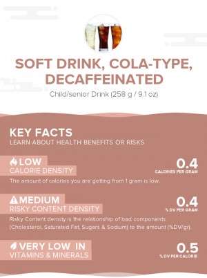 Soft drink, cola-type, decaffeinated