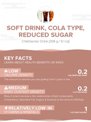 Soft drink, cola type, reduced sugar