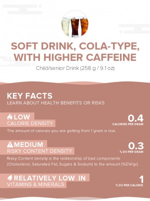 Soft drink, cola-type, with higher caffeine