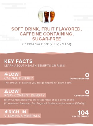 Soft drink, fruit flavored, caffeine containing, sugar-free
