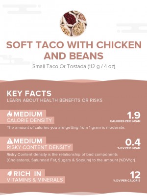 Soft taco with chicken and beans
