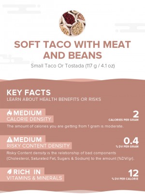 Soft taco with meat and beans