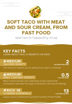 Soft taco with meat and sour cream, from fast food