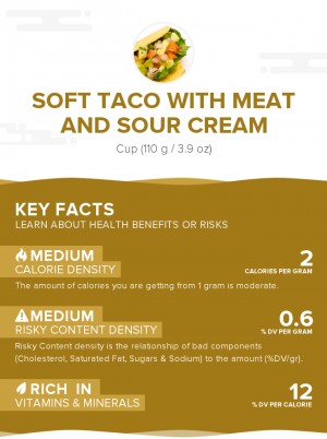 Soft taco with meat and sour cream