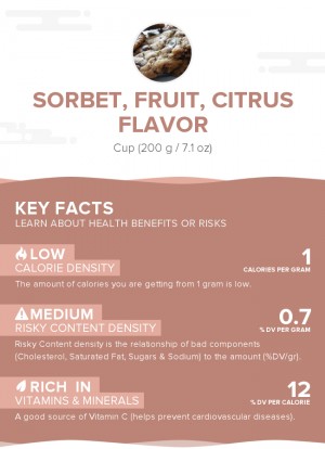 Sorbet, fruit, citrus flavor