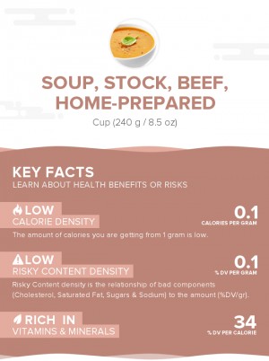 Soup, stock, beef, home-prepared