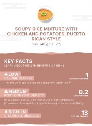 Soupy rice mixture with chicken and potatoes, Puerto Rican style
