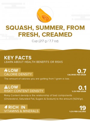 Squash, summer, from fresh, creamed