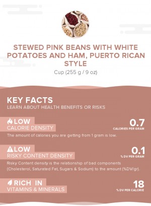 Stewed pink beans with white potatoes and ham, Puerto Rican style