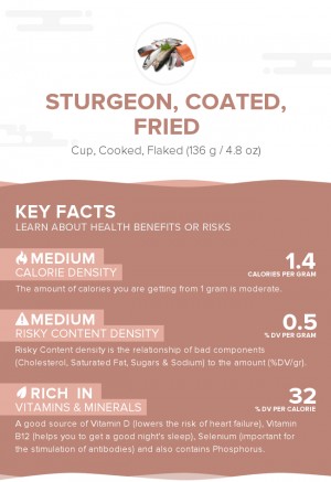 Sturgeon, coated, fried