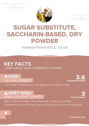 Sugar substitute, saccharin-based, dry powder