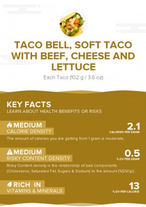 TACO BELL, Soft Taco with beef, cheese and lettuce