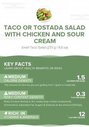 Taco or tostada salad with chicken and sour cream