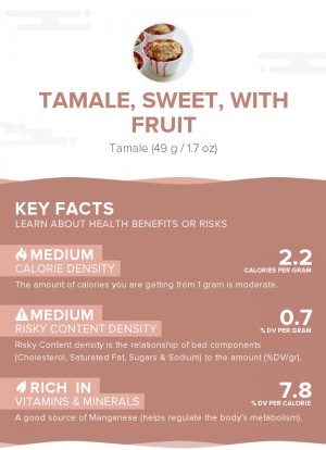 Tamale, sweet, with fruit