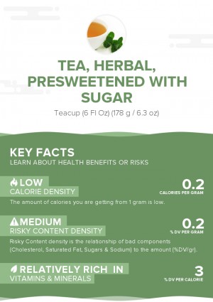 Tea, herbal, presweetened with sugar