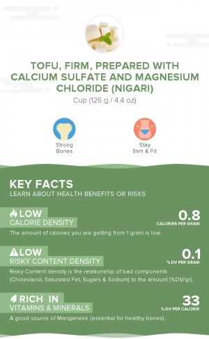 Tofu, firm, prepared with calcium sulfate and magnesium chloride (nigari)