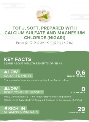 Tofu, soft, prepared with calcium sulfate and magnesium chloride (nigari)